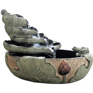 创意新中式茶桌流水摆件客厅茶室桌面水景观办公室循环水装饰摆设