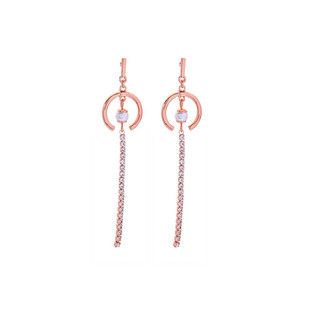 适合圆脸的流苏耳环女韩国气质珍珠水晶耳钉显脸瘦长款耳饰新款潮