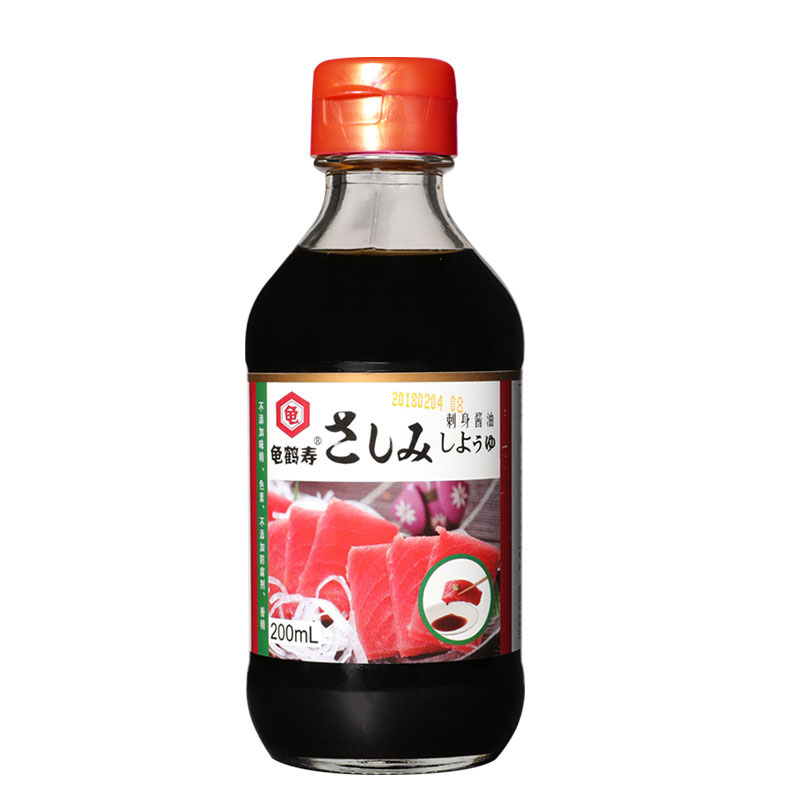 龜鶴壽刺身豆撈醬油200ml*12壽司生抽海鮮魚(yú)生蘸醬日式醬油