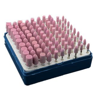 红刚玉砂轮磨头打磨头金属磨具抛光小磨头3mm柄火石仔电磨头套装