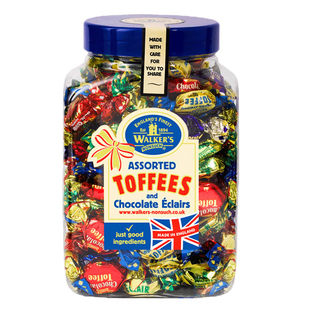 沃尔克斯英国进口什锦太妃糖年货婚庆喜糖罐装礼品1.25kg约150颗