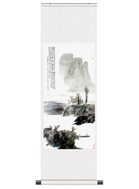 梦回江南丝绸画水墨字画名人作品卷轴风水挂画山水画玄关画蓦山溪