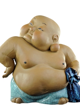 石湾陶瓷公仔大师工艺招财弥勒