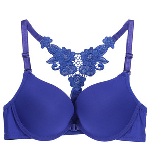 夏季光面前扣性感聚拢文胸挂脖美背Y型花朵防滑肩带文胸罩露背潮