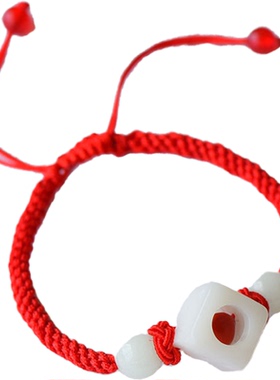 玲珑骰子安红豆吊坠一对男女手链