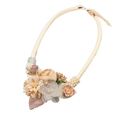 韩国彩色宝石珍珠水晶项链韩版