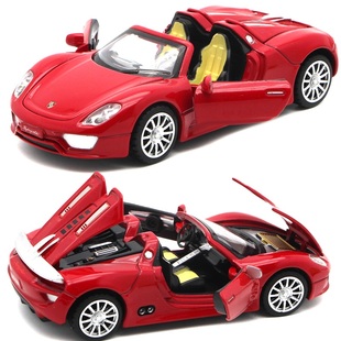 宝时捷918敞篷跑车汽车模型运动版合金仿真原厂儿童玩具声光回力