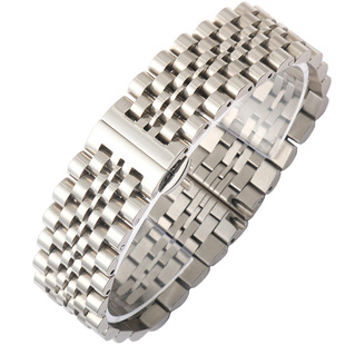 适配天梭表带钢带男 t41力洛克男表钢带1853杜鲁尔库图t035蝴蝶扣