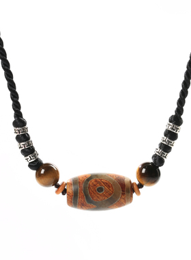 原创复古项链男女短款西藏三眼天珠锁骨链吊坠民族风夏季脖子饰品