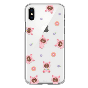 LINE FRIENDS布朗熊iPhoneX手机壳小猪恐龙x苹果10保护套防摔新款