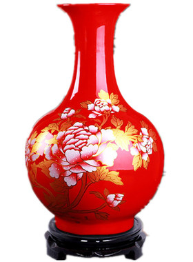 景德镇中号客厅红色新婚工艺品