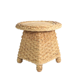 新款家用藤编矮凳阳台坐凳板凳沙发客厅凳草编坐墩茶几圆凳东南亚