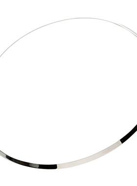 e麦儿原创S925纯银项圈女 三色可选简约4mmC形百搭颈圈玉石银配饰