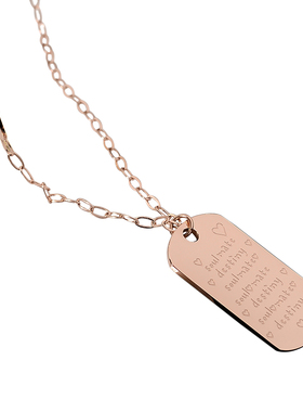 钛钢镀14K玫瑰金长款毛衣链项链