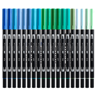 不是闷日本蜻蜓彩色笔双头水彩笔软头可水洗儿童学生晕染文具用品ABT