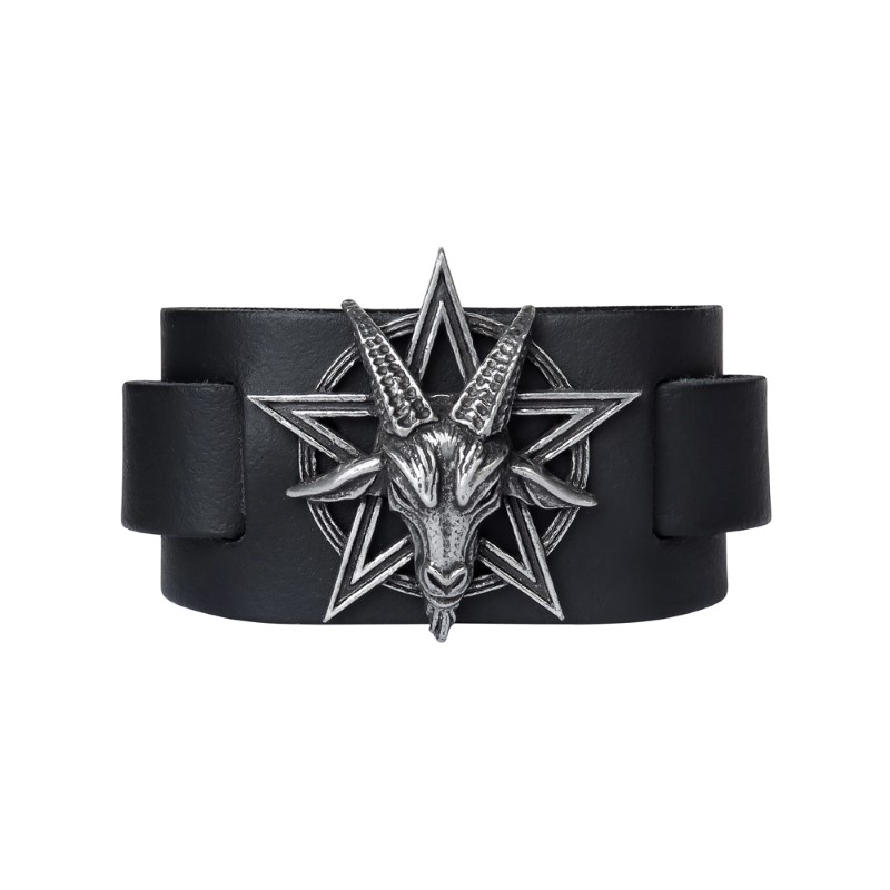 Alchemy Gothic A138 A牌朋克牛角羊角精致欧美珠五角星羊头手镯