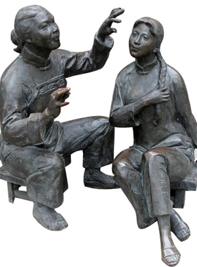 玻璃钢民俗步行街人物雕塑