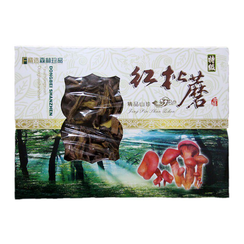 东北野生红蘑菇干货松蘑肉蘑松树伞切片食用菌特产礼品盒包邮
