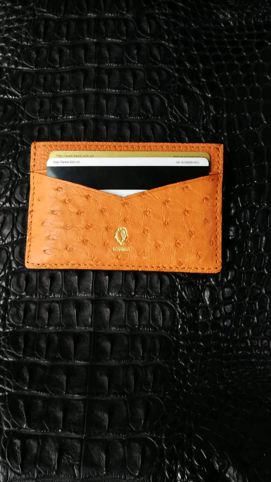 100 Real Ostrich Skin Business Card Holders Customized Genuine Leather
