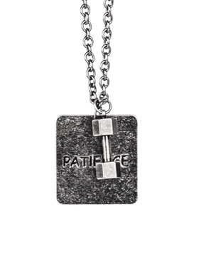 波西米亚风健身哑铃方牌刻字项链