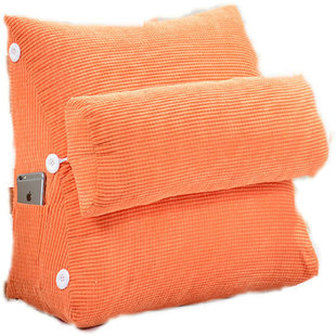 纯色办公室玉米粒创意三角靠垫灯芯绒床头上大抱枕多款秋冬新品