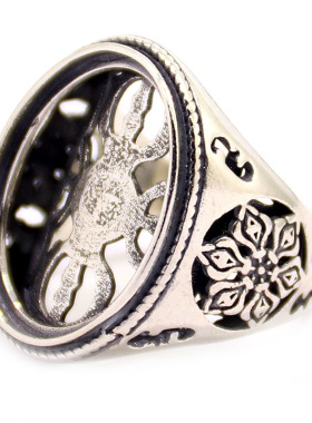 diy蜜蜡琥珀玉石镶嵌戒指空托