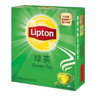立顿正品绿茶茶包小包袋泡茶叶100包休闲奶茶专用茉莉绿茶包冲饮