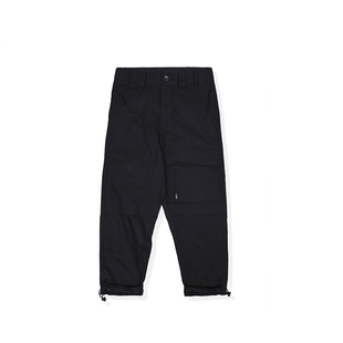 PSO Brand 18SS3 夏季可束脚式黑色宽松纯色轻便口袋工装九分裤男
