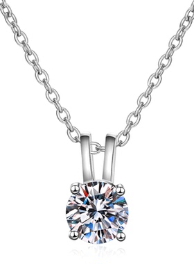 美国莫桑钻吊坠纯银求婚锁骨链