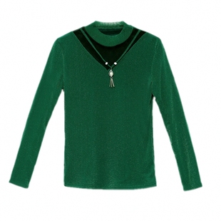 冬季保暖内衣女加绒加厚外穿冬天紧身百搭秋衣蕾丝上衣网纱打底衫