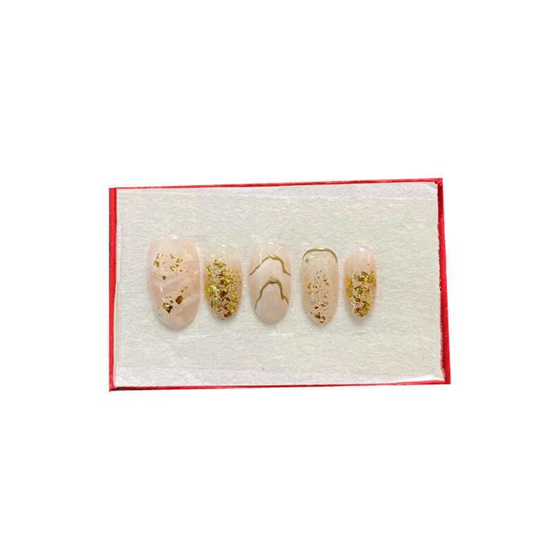 抖音可拆卸穿戴甲显白欧美贝壳仙女纯手工光疗美甲成品假指甲贴片