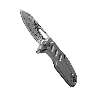 大马士革钛合金钥匙edc迷你小刀