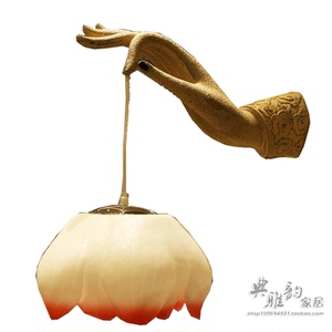 莲花工程树脂禅意风左右手款壁灯
