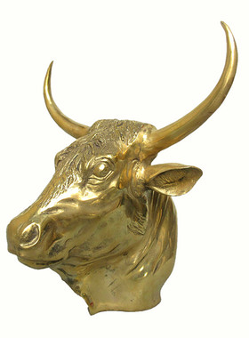 黄铜牛头生肖挂件兽首