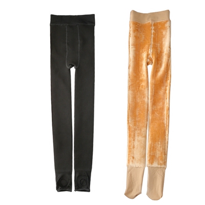 JA加绒连裤袜哑光微压踩脚一体