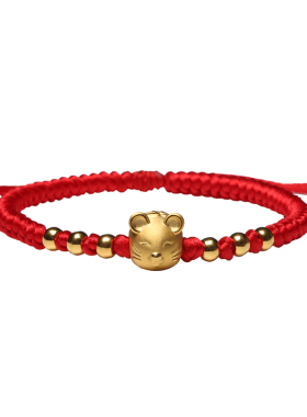 黄金牛年红绳手链手工编织绳绳子