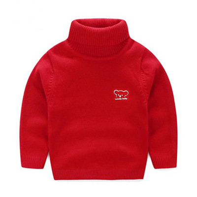 儿童新款毛衣纯棉高领加厚女宝宝