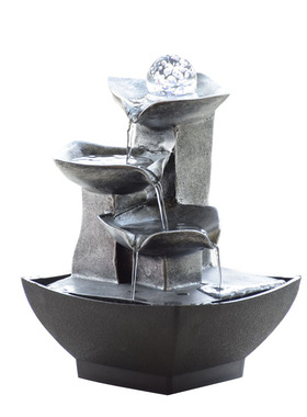 办公室小摆件假山喷泉礼物风水轮