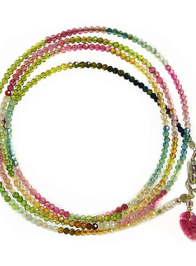 手链瑞铺刻面红蓝彩虹碧玺多圈