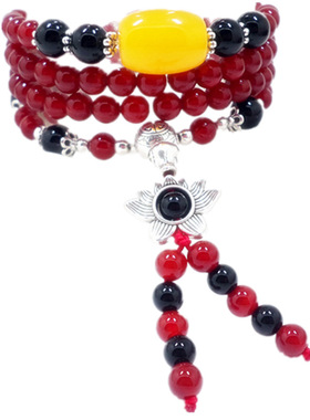 玛瑙花朵串珠情侣饰品水晶手链