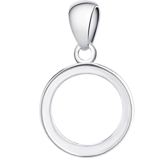 925纯银吊坠托空托简约18K金吊坠托镶嵌翡翠蜜蜡圆形吊坠空8-20mm