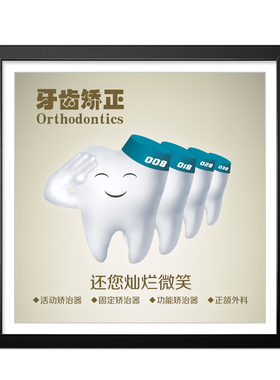 微创医疗检查正畸洗牙宣教挂画