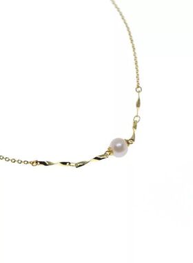 美国包金百搭锁骨链天然淡水珍珠