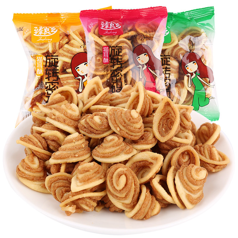 猫耳朵零食薄脆小包装整箱散装