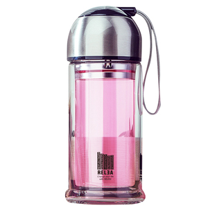 物生物风范双层玻璃杯男女创意茶杯夏天水杯过滤带盖便携水晶杯子