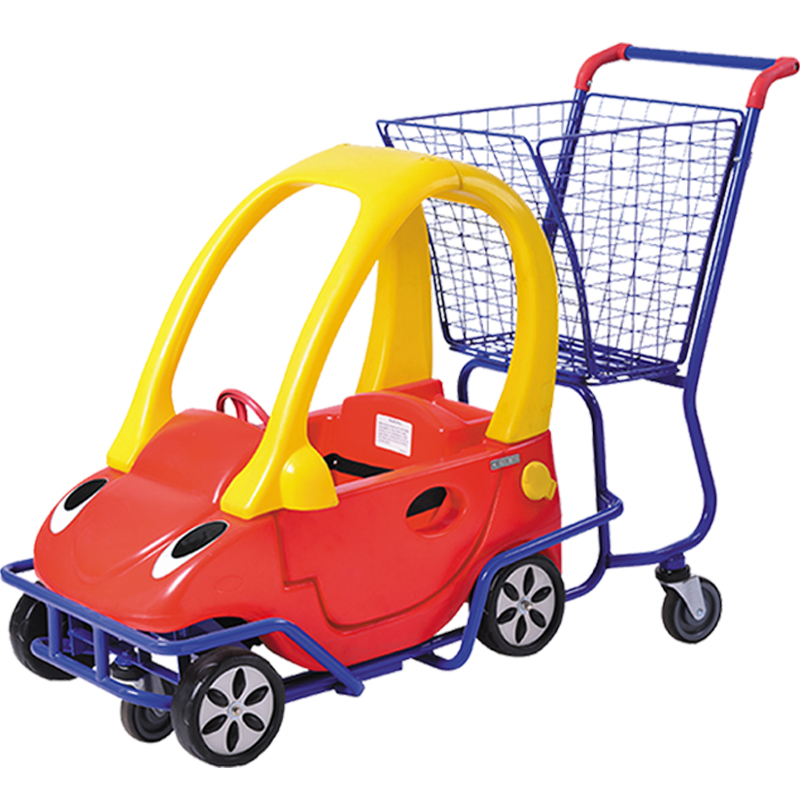 超市新款卡通购物车童趣车儿童手推车玩具大号卡通家用机场小推车