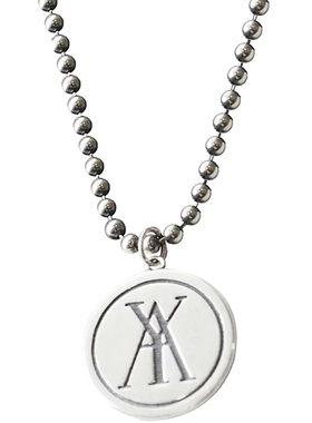 工业风做旧圆牌硬币情侣纯银项链