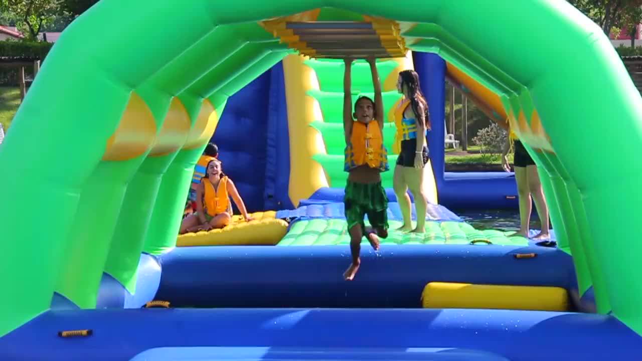 Brazil Inflatable Fun Aqua Park Equipment / Boucia Inflatable