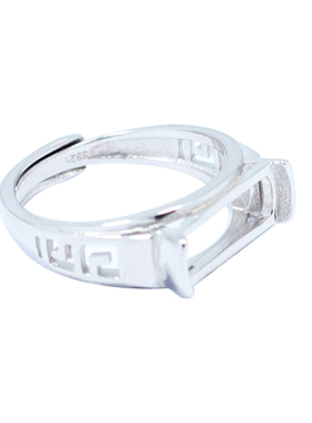 戒指马鞍蜜蜡镶嵌S925纯银空托