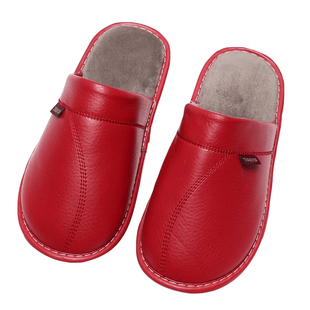 皮拖鞋秋冬季居家室内情侣防滑地板厚底皮托鞋男女保暖棉拖鞋韩式